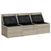 Tuinbank 3-zits met kussens poly rattan lichtgrijs