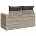 Tuinbank 2-zits met kussens poly rattan lichtgrijs
