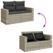 Tuinbank 2-zits met kussens poly rattan lichtgrijs