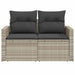 Tuinbank 2-zits met kussens poly rattan lichtgrijs
