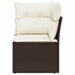Tuinhoekbank met kussens poly rattan bruin