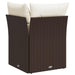 Tuinhoekbank met kussens poly rattan bruin