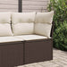 Tuinhoekbank met kussens poly rattan bruin