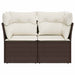 Tuinbank 2-zits met kussens poly rattan bruin