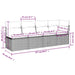 Tuinbank 4-zits met kussens poly rattan bruin
