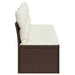 Tuinbank 4-zits met kussens poly rattan bruin