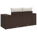Tuinbank 2-zits met kussens poly rattan bruin
