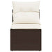 Tuinstoel zonder armleuning met kussens poly rattan bruin