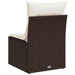 Tuinstoel zonder armleuning met kussens poly rattan bruin