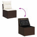 Tuinstoel zonder armleuning met kussens poly rattan bruin