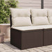 Tuinstoel zonder armleuning met kussens poly rattan bruin
