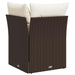 Tuinhoekbank met kussens poly rattan bruin