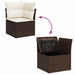 Tuinhoekbank met kussens poly rattan bruin
