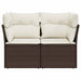 Tuinbank 2-zits met kussens poly rattan bruin
