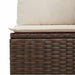 Tuinbank 2-zits met kussens poly rattan bruin