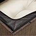 Tuinbank 2-zits met kussens poly rattan bruin