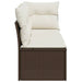 Tuinbank 3-zits met kussens poly rattan bruin