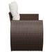 Tuinbank 2-zits met kussens poly rattan bruin