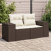 Tuinbank 2-zits met kussens poly rattan bruin