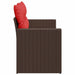 Tuinbank met kussens 2-zits poly rattan bruin