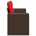 Tuinbank met kussens 2-zits poly rattan bruin