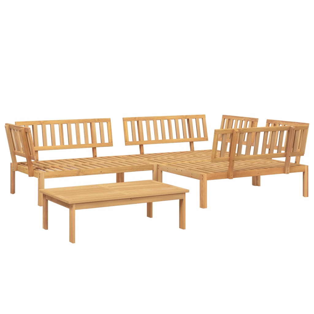 4-delige Loungeset pallet massief acaciahout