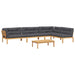 5-delige Loungeset pallet met kussens massief acaciahout