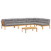 5-delige Loungeset pallet met kussens massief acaciahout