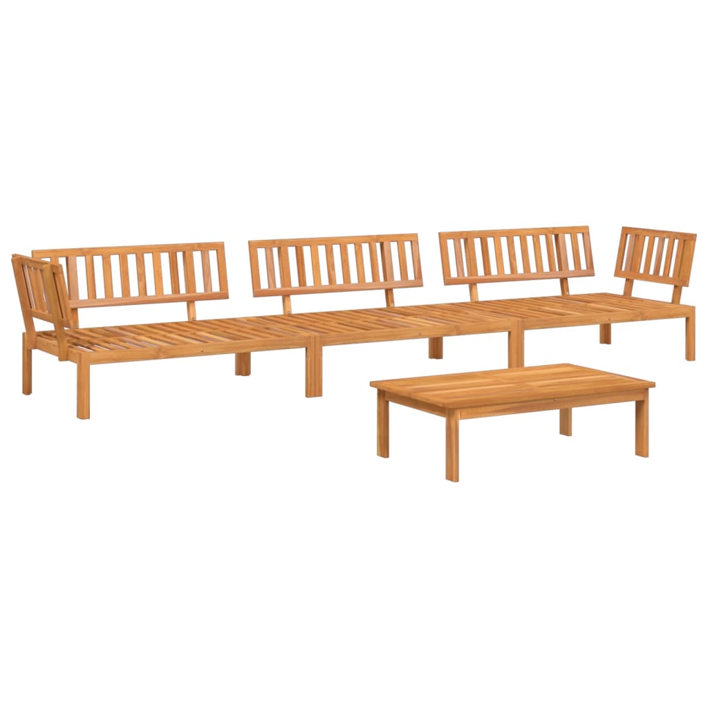 4-delige Loungeset pallet massief acaciahout