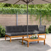 3-delige Loungeset pallet met kussens massief acaciahout