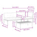 3-delige Loungeset pallet met kussens massief acaciahout