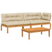 3-delige Loungeset pallet met kussens massief acaciahout