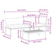 3-delige Loungeset pallet met kussens massief acaciahout