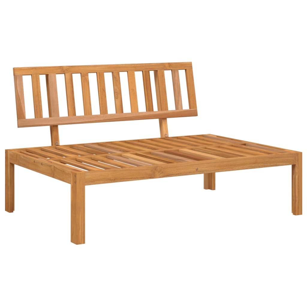 Tuinmiddenbanken 2 st pallet met kussens massief acaciahout