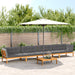 5-delige Loungeset pallet met kussens massief acaciahout