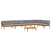 6-delige Loungeset pallet met kussens massief acaciahout