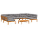 6-delige Loungeset pallet met kussens massief acaciahout