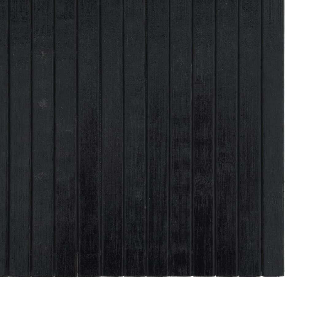 Vloerkleed rechthoekig 60x200 cm bamboe zwart