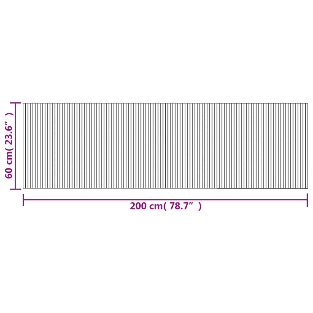 Vloerkleed rechthoekig 60x200 cm bamboe grijs