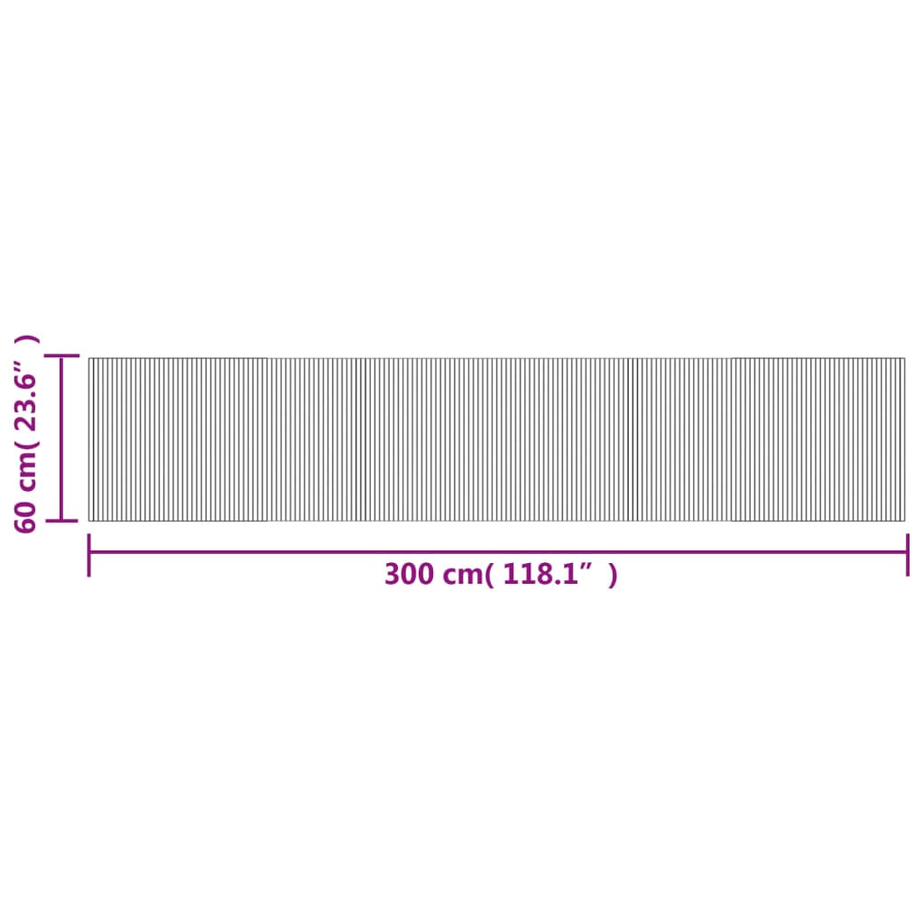Vloerkleed rechthoekig 60x300 cm bamboe donkerbruin