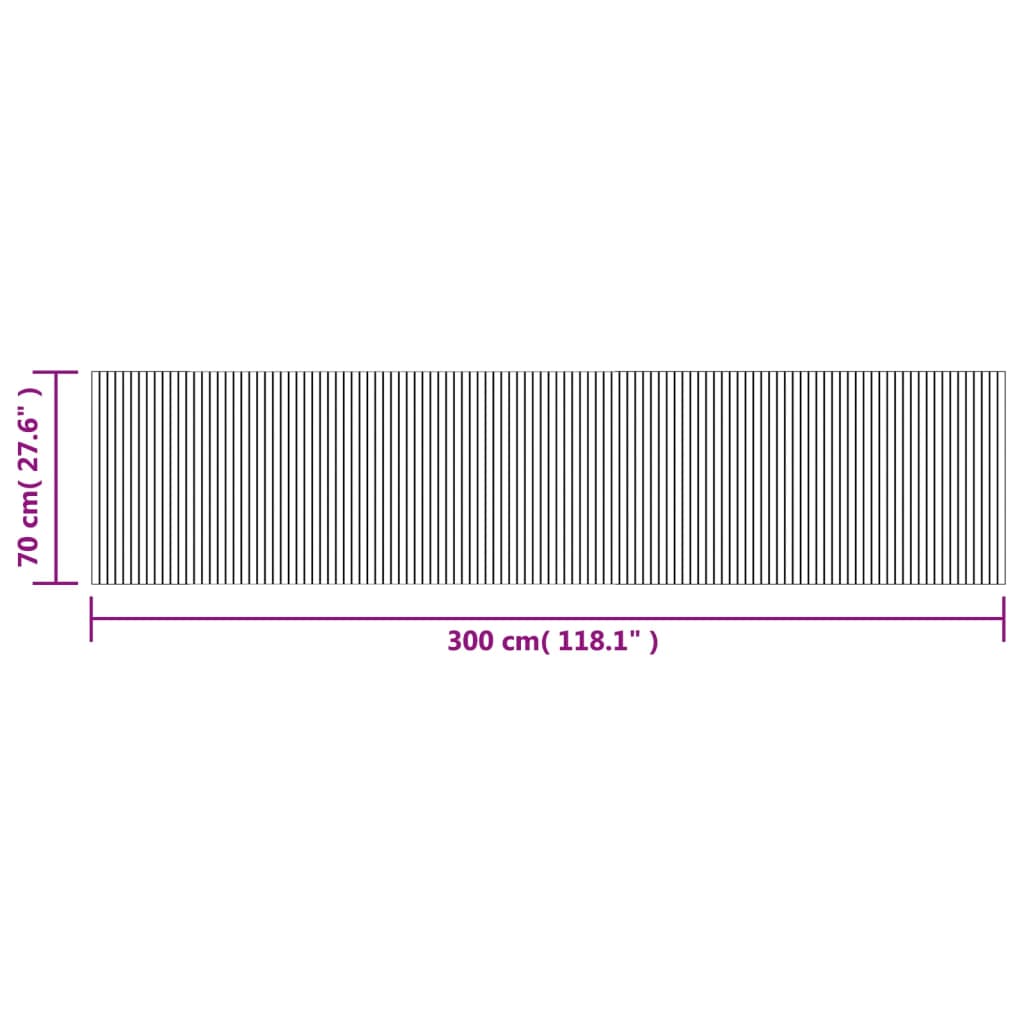 Vloerkleed rechthoekig 70x300 cm bamboe grijs