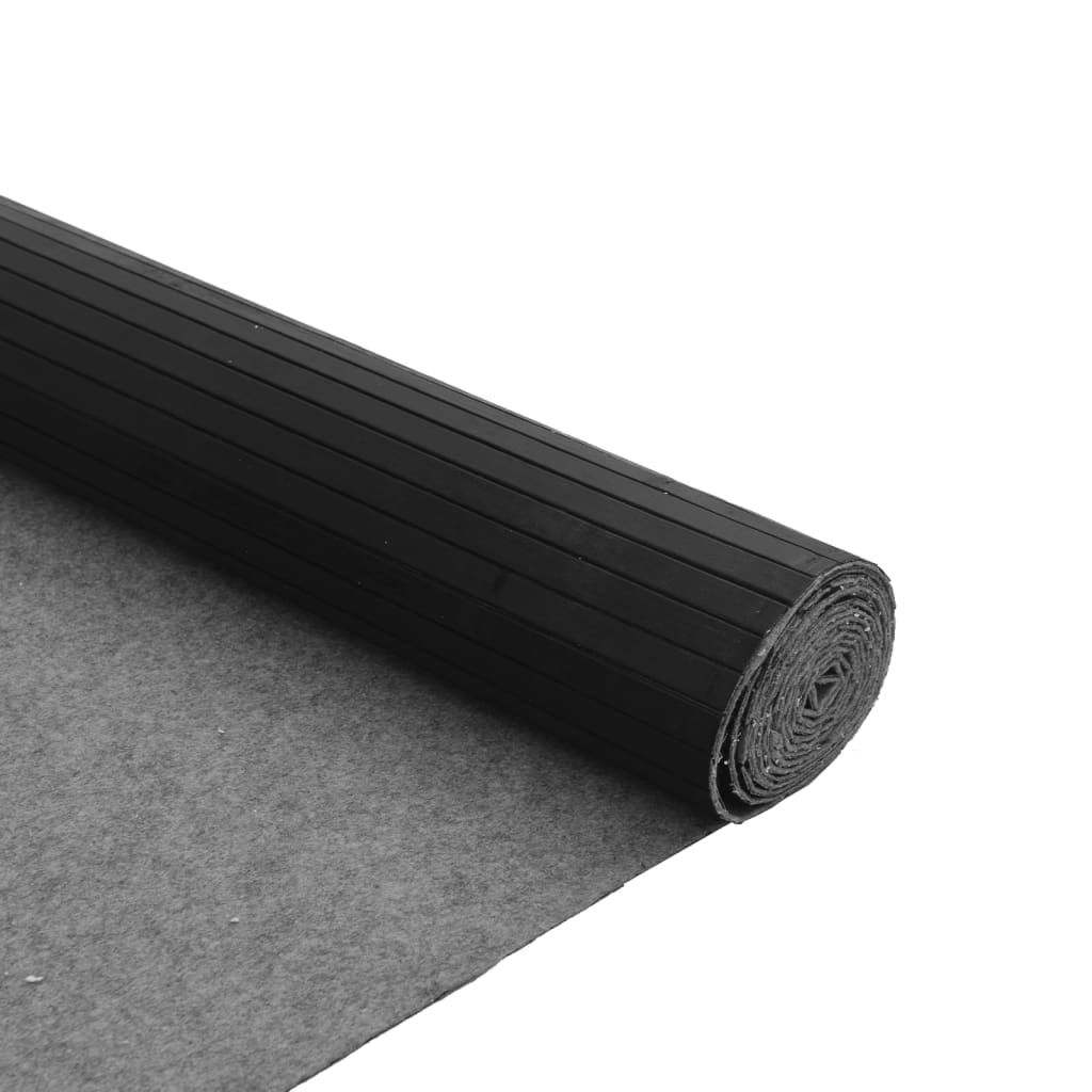 Vloerkleed rechthoekig 80x200 cm bamboe zwart