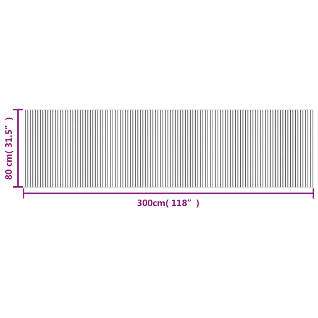 Vloerkleed rechthoekig 80x300 cm bamboe lichtnaturel