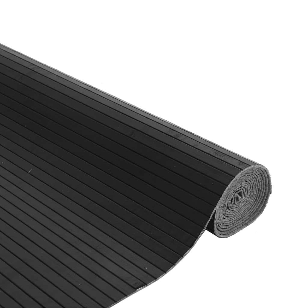 Vloerkleed rechthoekig 80x400 cm bamboe grijs