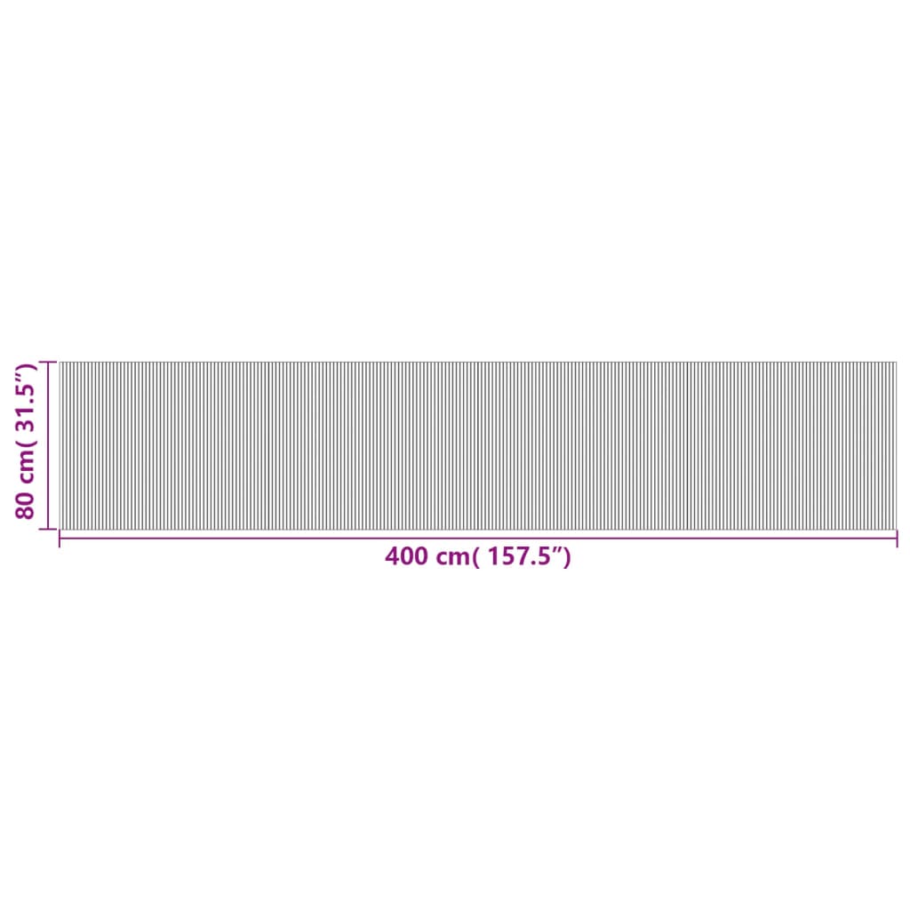 Vloerkleed rechthoekig 80x400 cm bamboe grijs