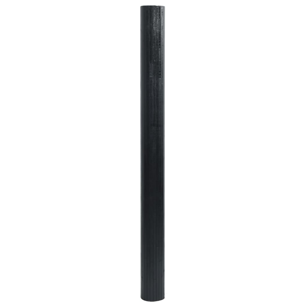 Vloerkleed rechthoekig 100x200 cm bamboe zwart
