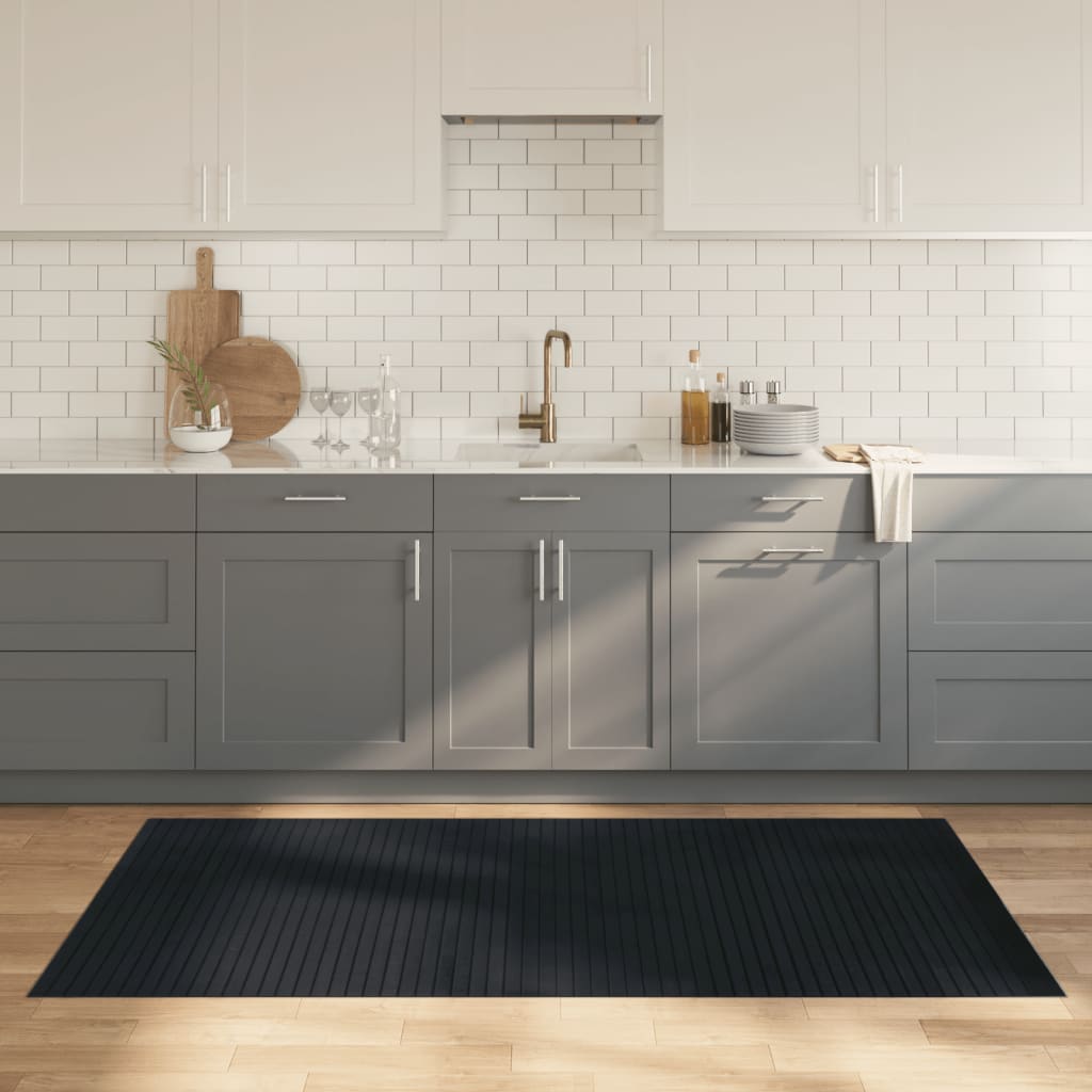 Vloerkleed rechthoekig 100x200 cm bamboe grijs