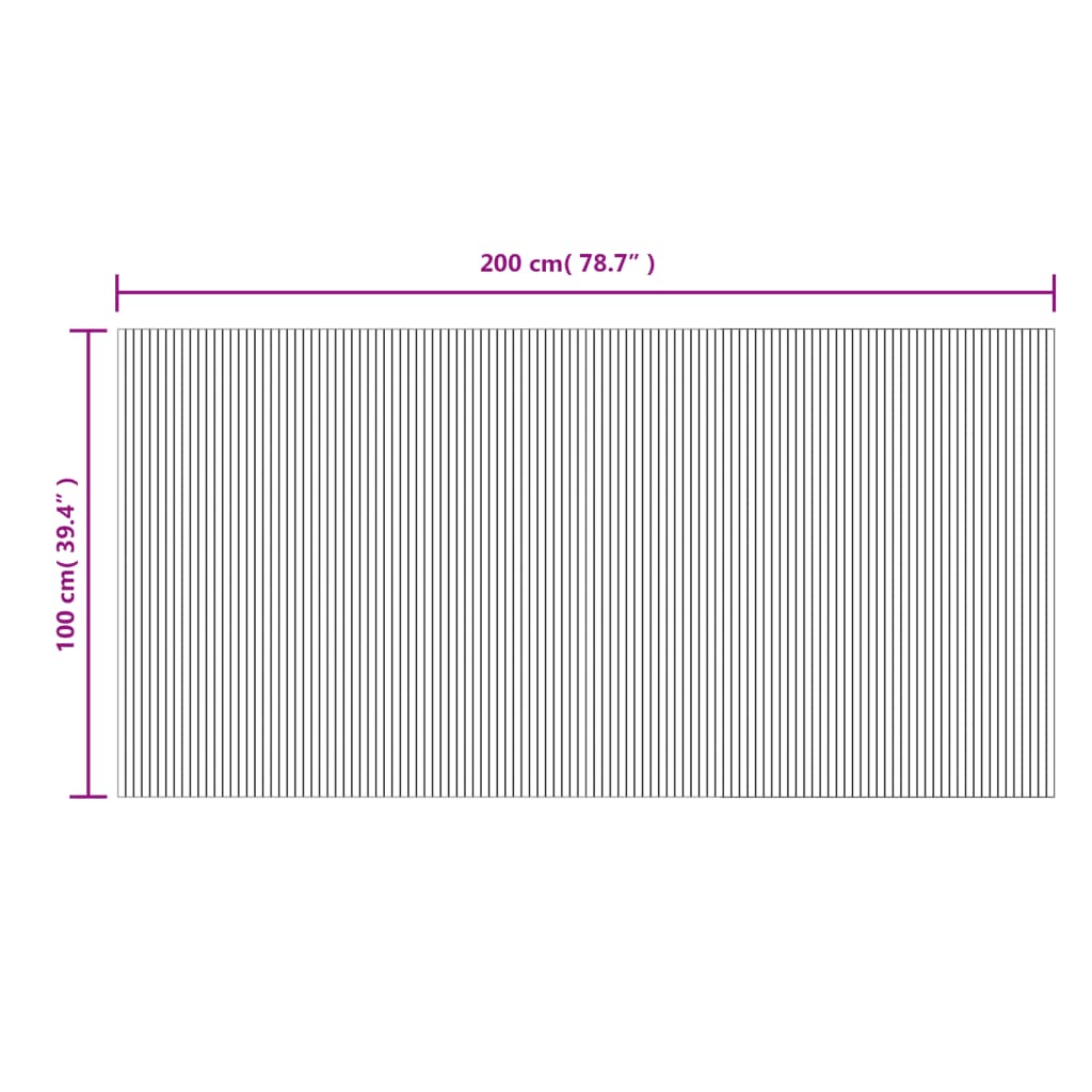 Vloerkleed rechthoekig 100x200 cm bamboe donkerbruin