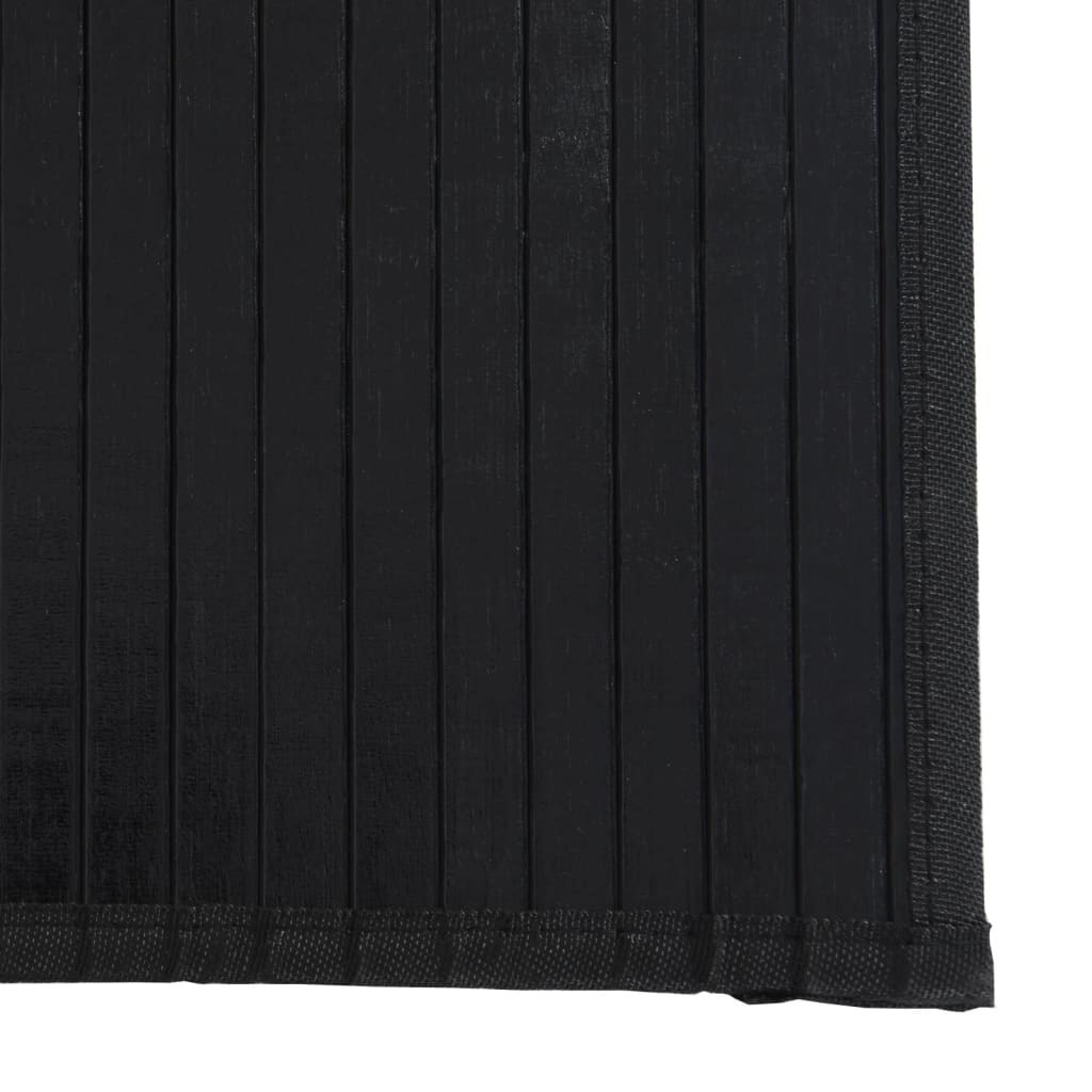 Vloerkleed rechthoekig 60x100 cm bamboe zwart