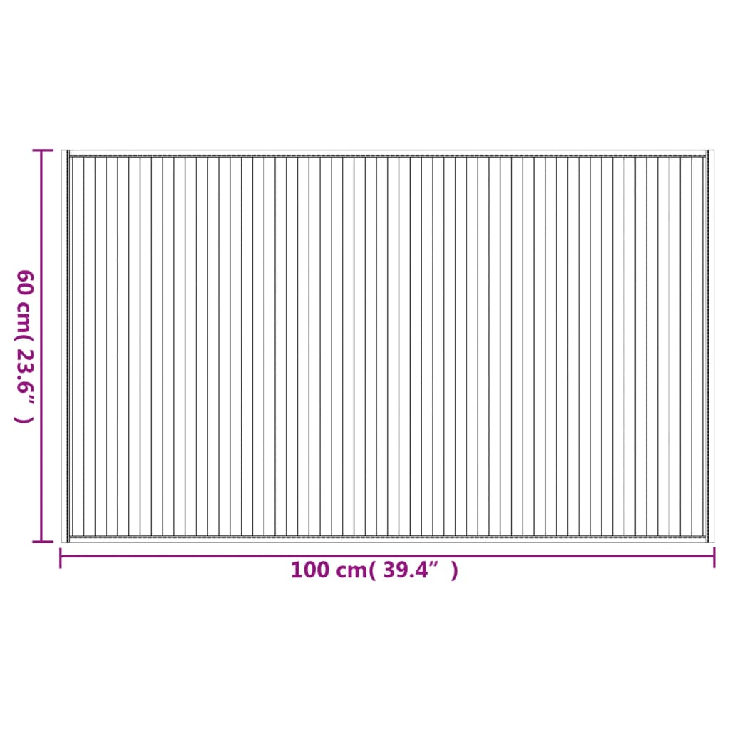 Vloerkleed rechthoekig 60x100 cm bamboe grijs